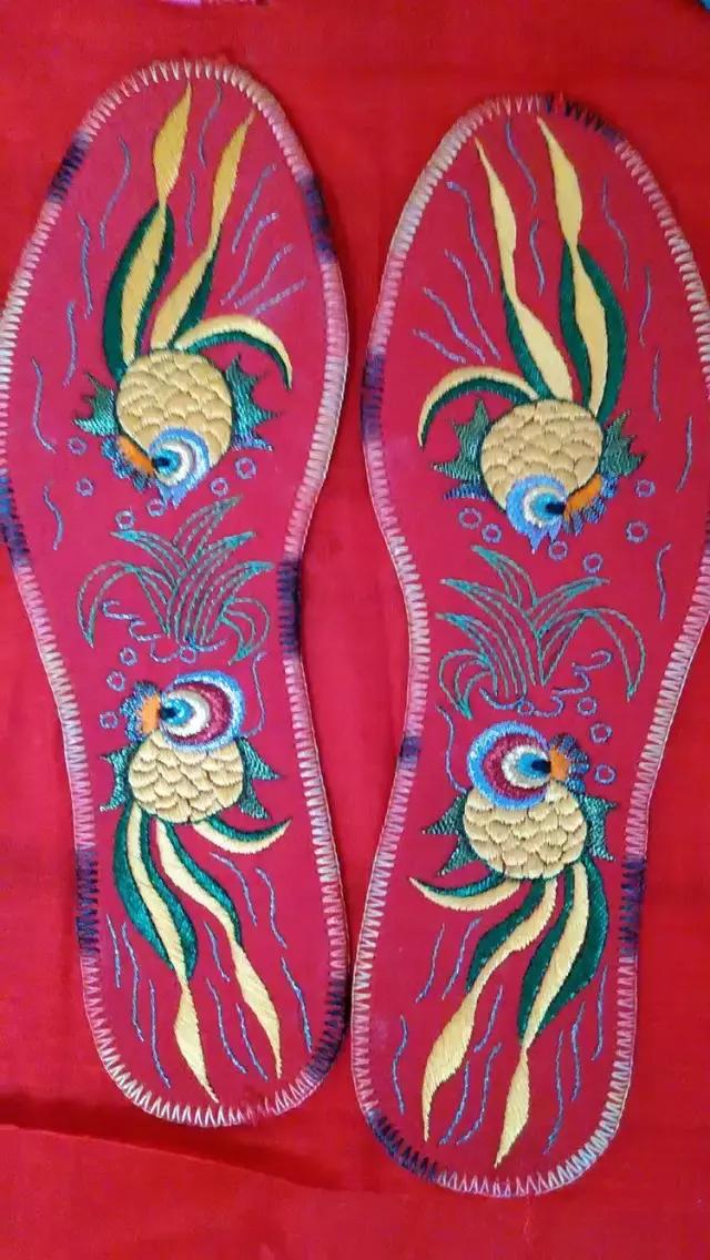 刺绣鞋垫花样各种图案教程,几何鞋垫图案鞋垫绣法