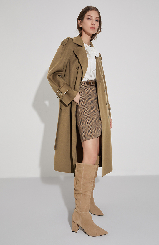 格子呢子大衣搭配女秋冬,秋冬小个子毛呢大衣搭配