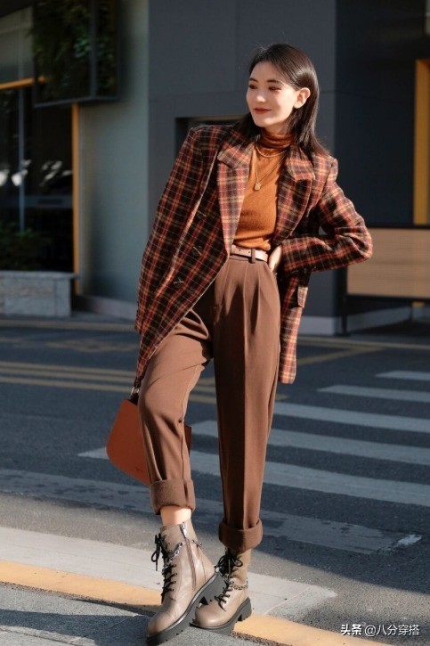 格纹西装秋冬正式搭配,2020秋冬时装单品格纹西装