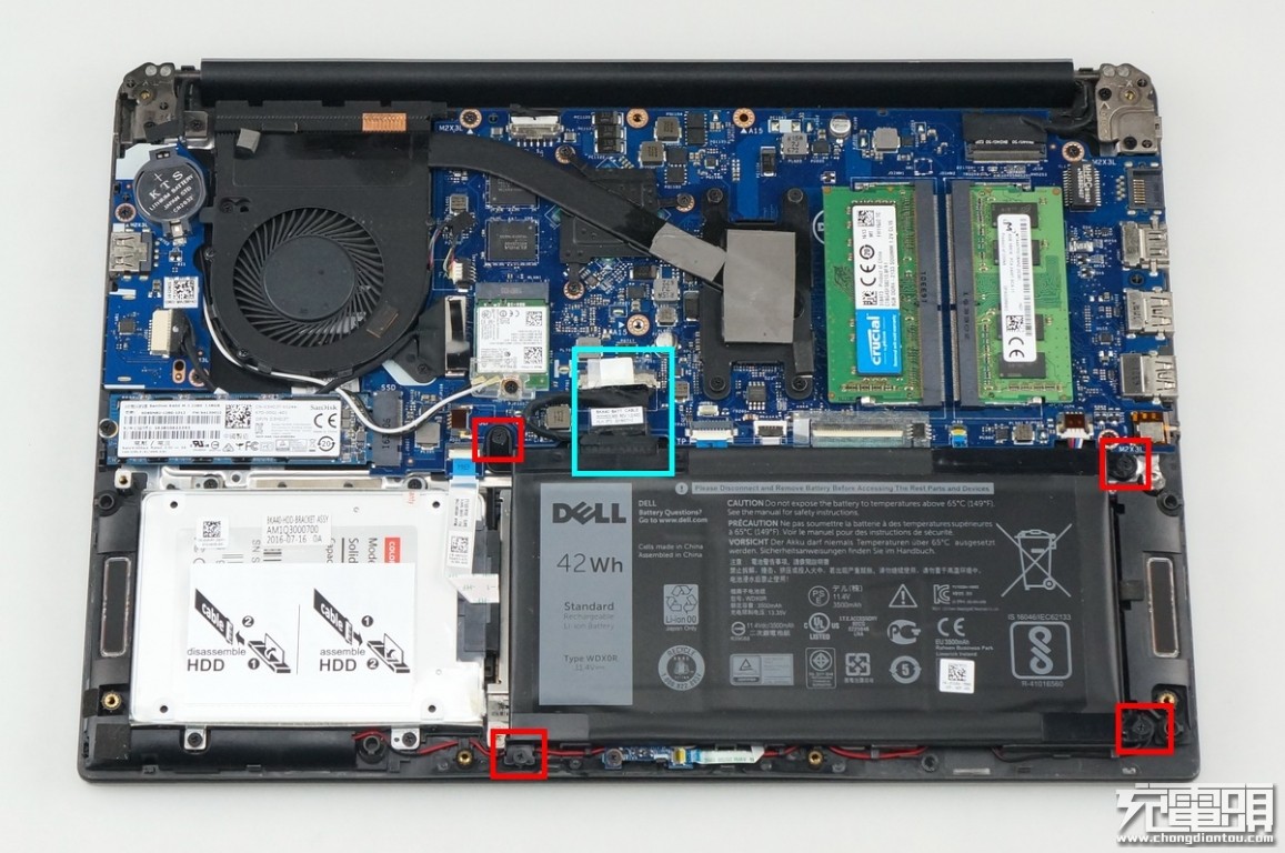 戴尔燃7000电脑换电池教程,戴尔燃7000换电池教程