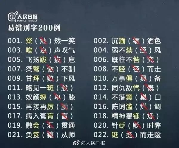 《人民日报》200个易错别字中漏掉了一个关键词一一“赓,庚即”