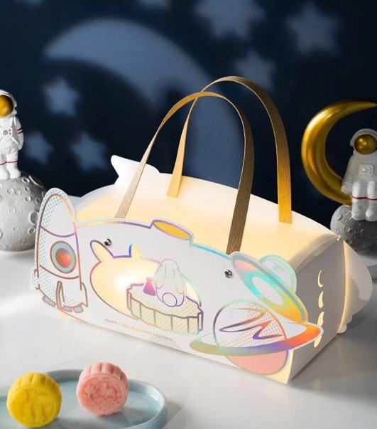 中秋创意礼盒包装空盒子,中秋月饼礼盒通版牛皮纸包装案例