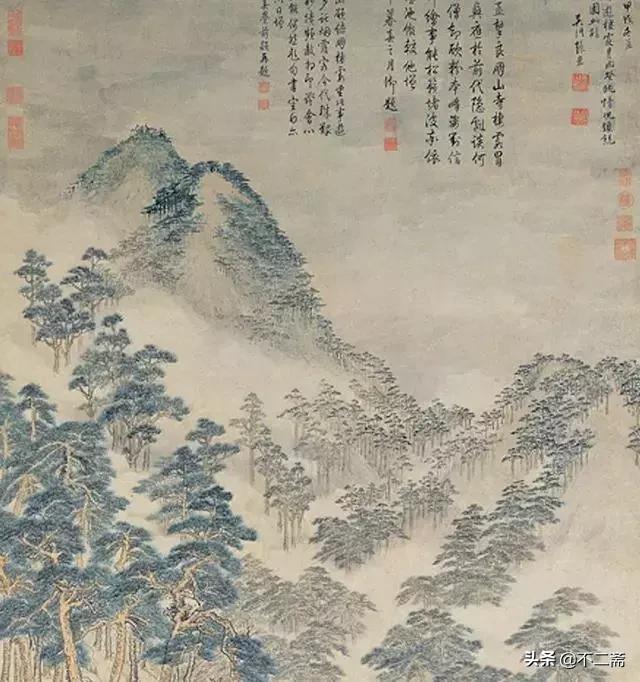 中国山水画巅峰之作溪山行旅图,明代画家张宏摹溪山行旅图