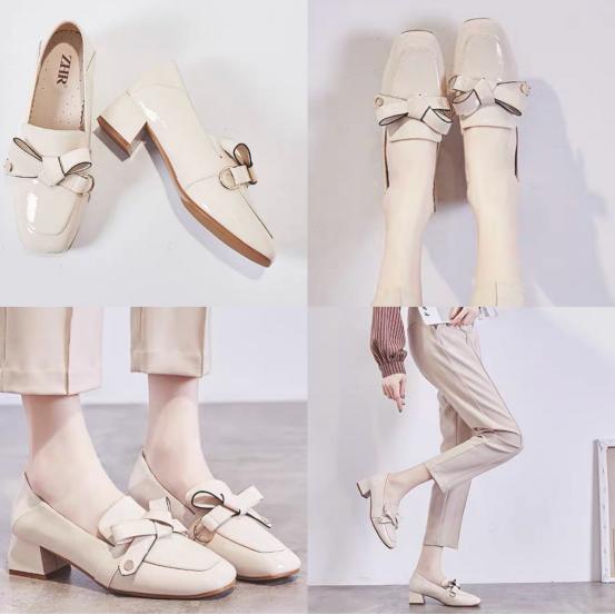 高跟鞋不累脚春季百搭显瘦,高跟鞋英伦风小皮鞋