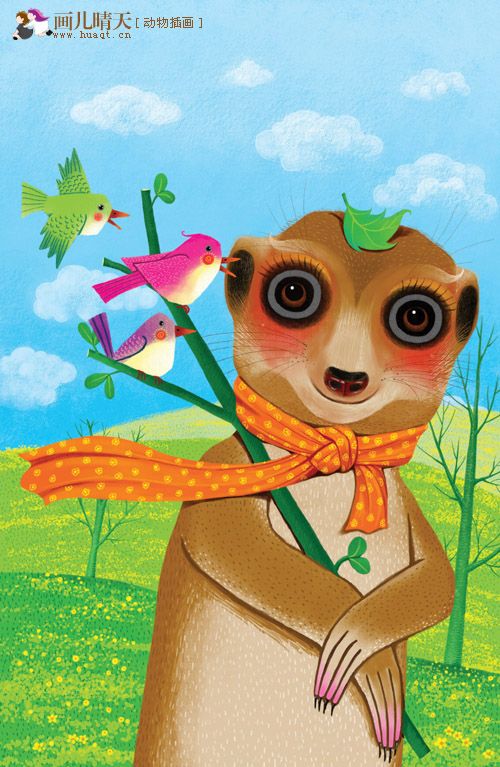 唯美插画壁纸动物,简单又漂亮的动物插画