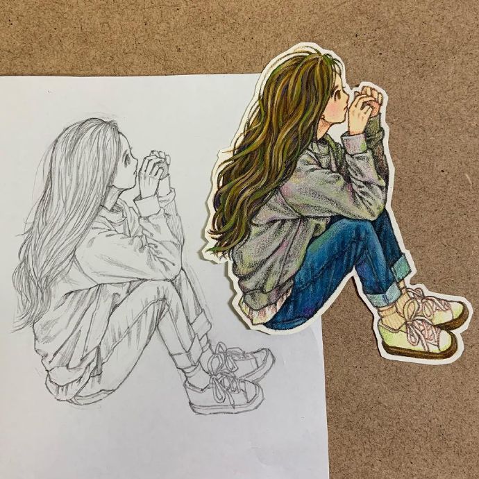 怎么画小学生线描或者素描,卡通动漫人物绘画素描