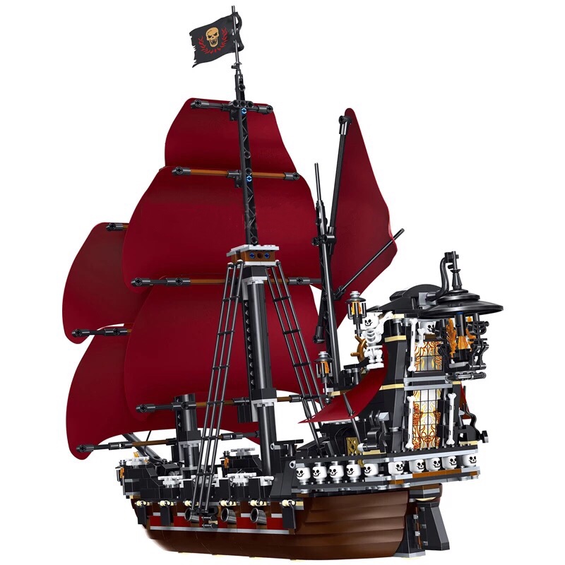 乐高海盗船安妮女王复仇号拼装,乐高我的世界巨型海盗船大冒险