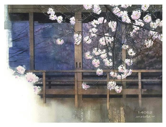 水彩樱花之境,日本水彩樱花