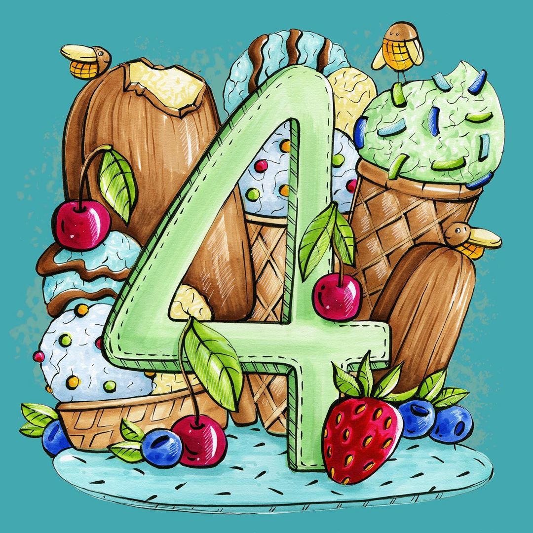 少儿美术马克笔素材：数字主题插画作品素材大全，高清10张图