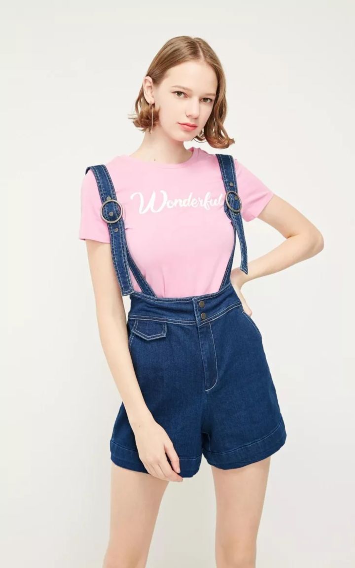 迪士尼联名假背带裤,moussy连体裤同款