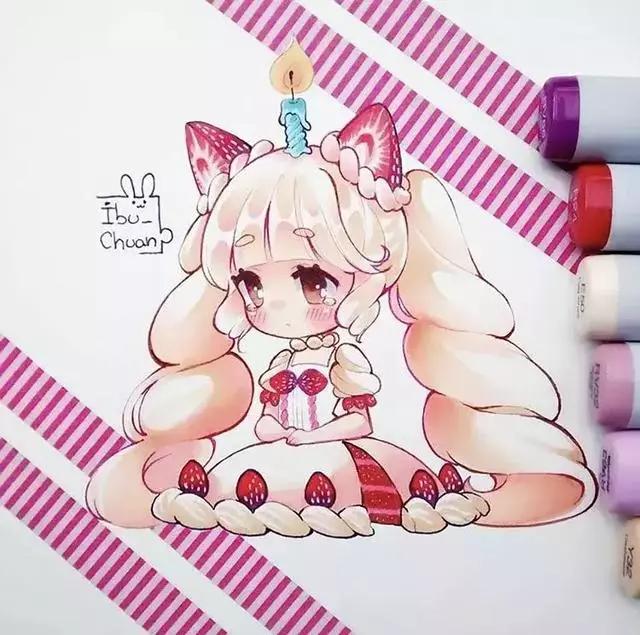 马克笔动漫上色教程q版,动漫手绘马克笔上色教程