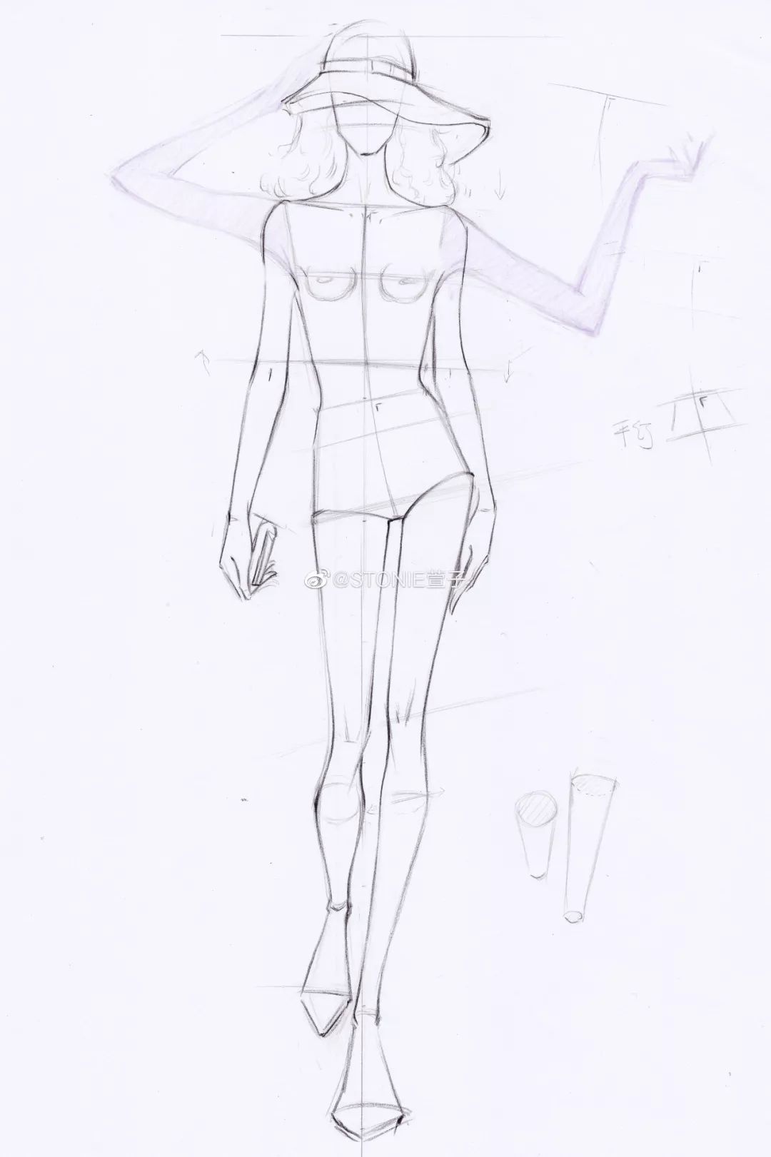 手绘服装画身体,手绘人物服装画法