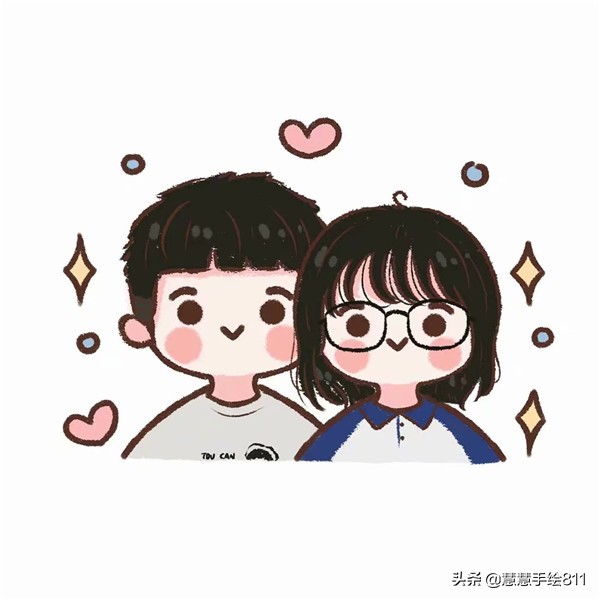 蜡笔娃娃手绘头像可爱,卡通女生头像小清新可爱简单手绘