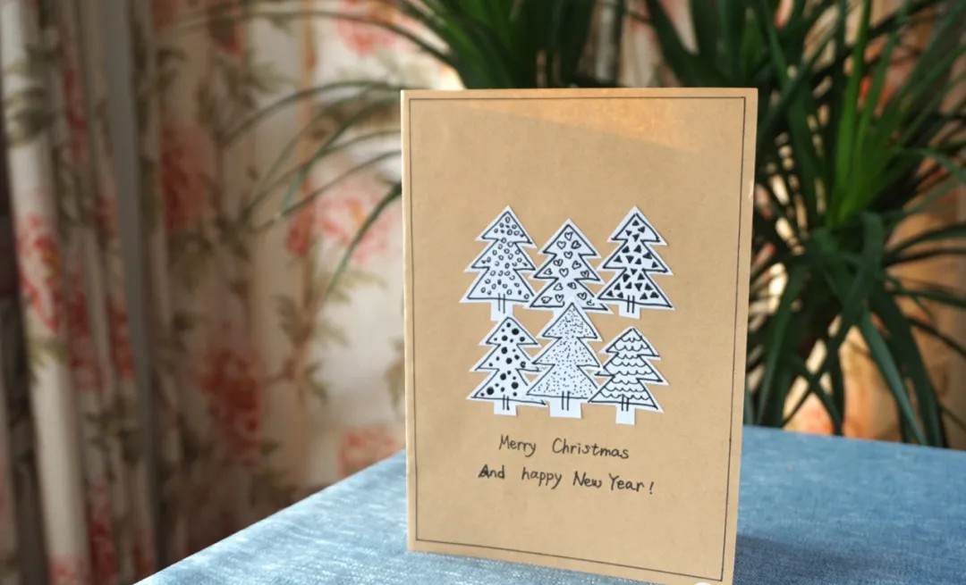 圣诞树卡片手工制作,简单圣诞树画法手绘