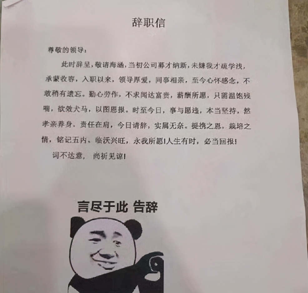 00后低情商辞职信走红老板看后,00后的霸气辞职信