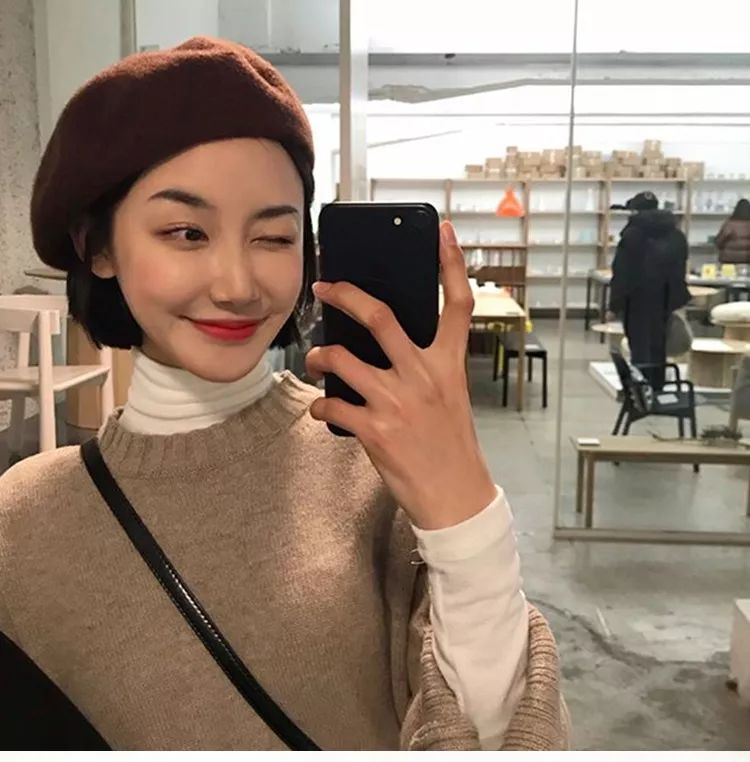 小个子戴贝雷帽显高,贝雷帽显脸小百搭小头围
