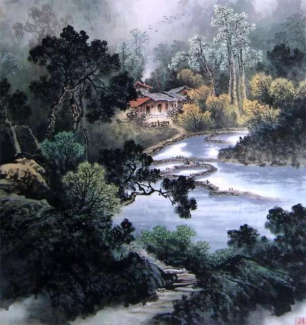 曾刚国画山水技法4,曾刚雪景国画山水画图片