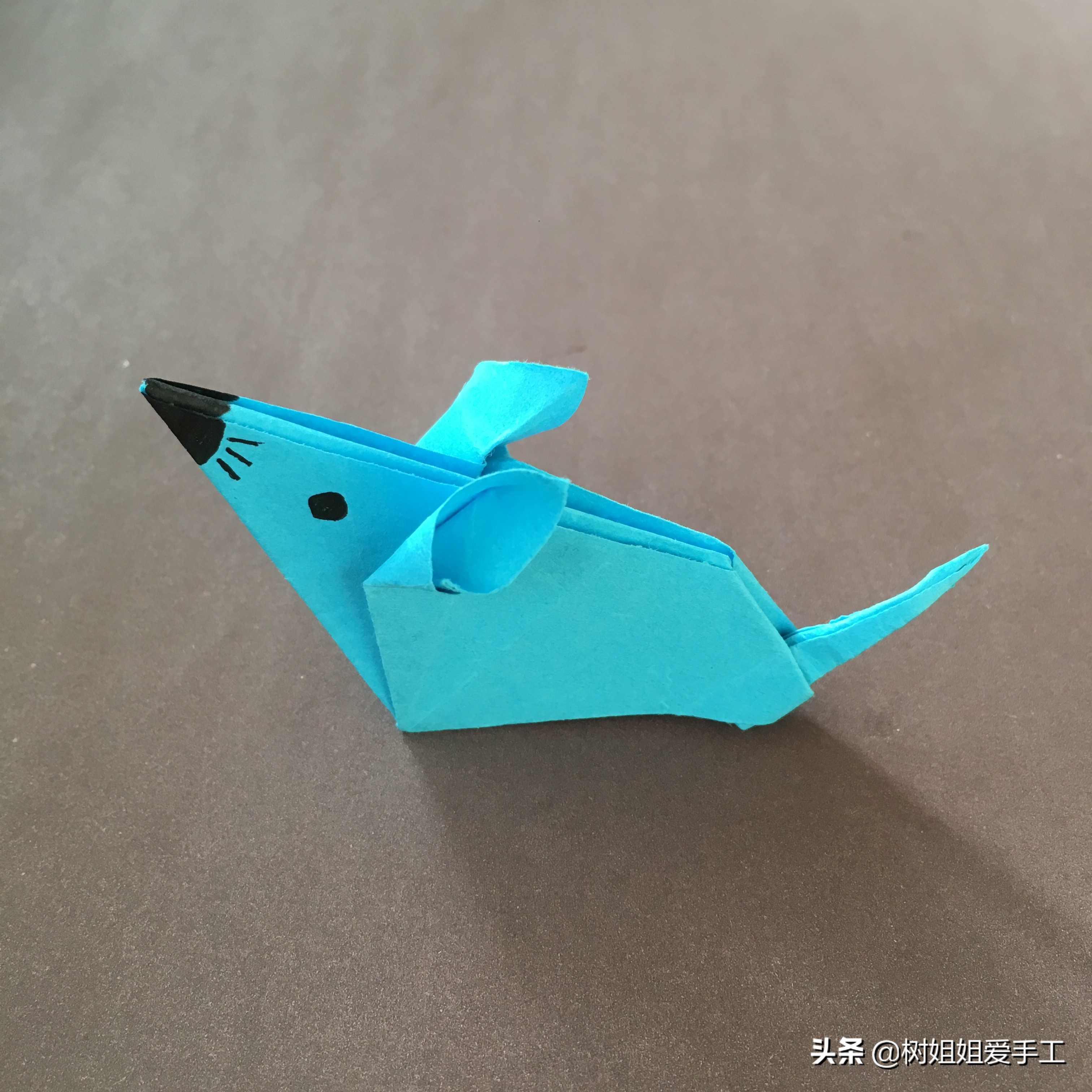 折小老鼠手工,纸做立体小老鼠