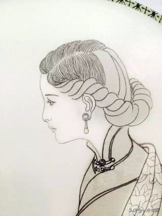 团扇仕女图画法,执扇仕女工笔画法图解