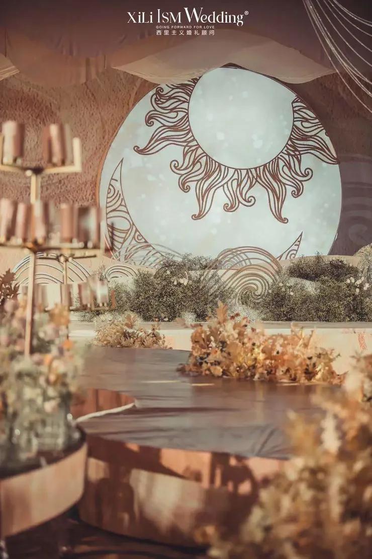 奢华香槟色婚礼风格,香槟色轻奢大气婚礼设计图