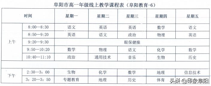 阜阳教育频道空中直播课程表,家长朋友们开学啦大家准备好了吗