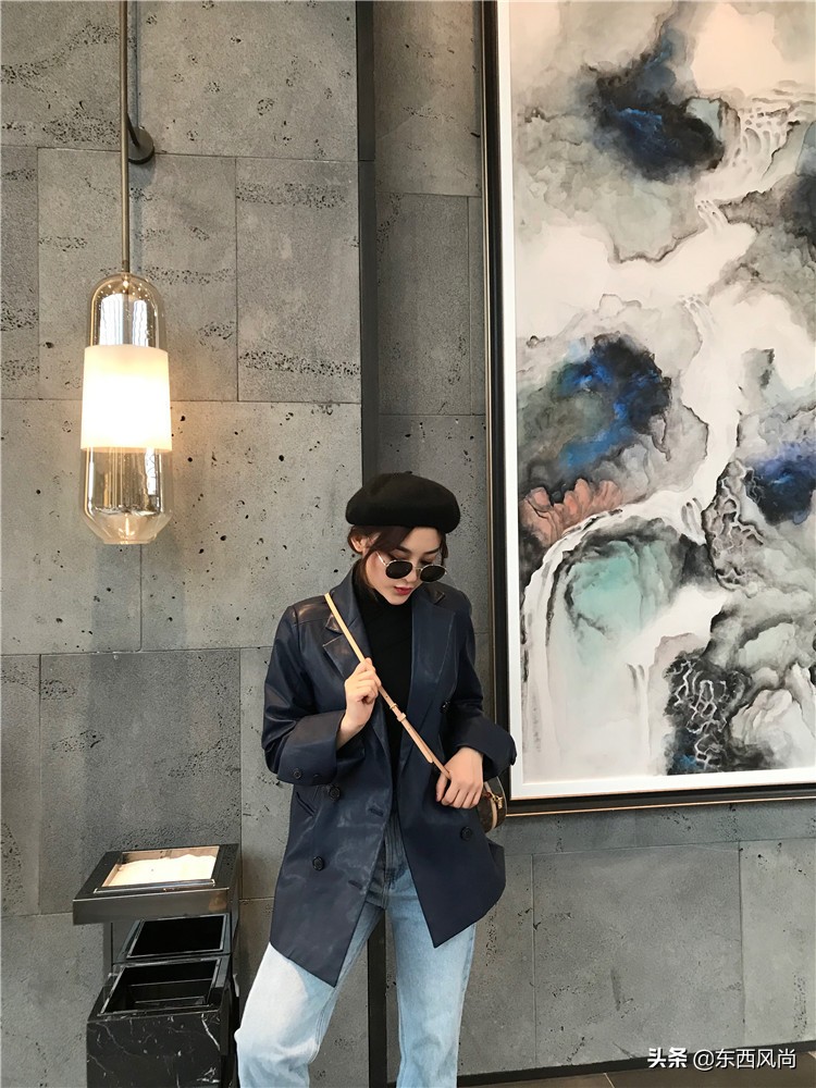 论一件黑西装到底有多能搭,皮西装真的百搭