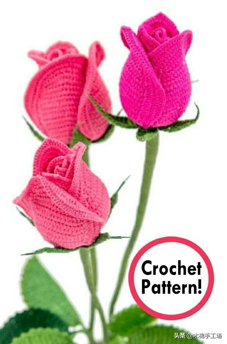 七种玫瑰花的钩编步骤,浪漫永不凋零的玫瑰花折纸