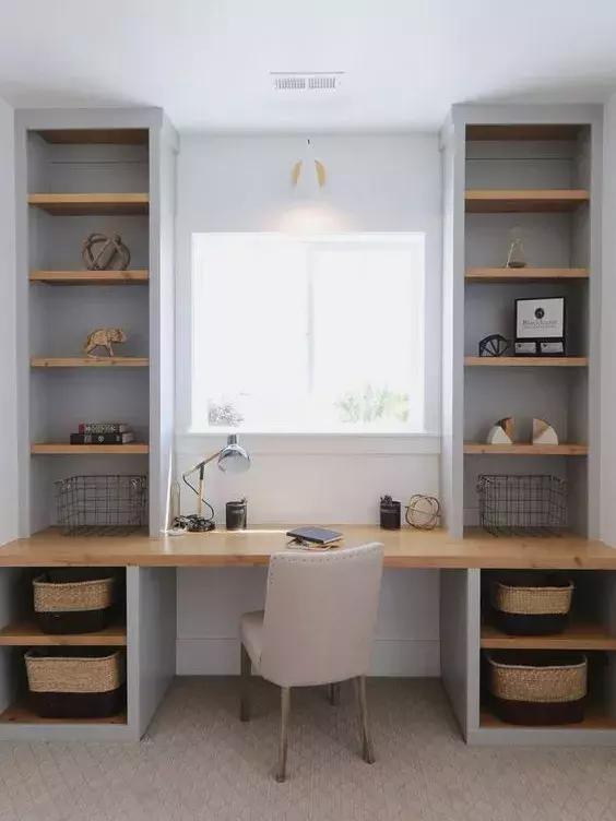 1.6米带转角书桌带书架书柜一体,2021书桌书柜衣柜一体效果图简约