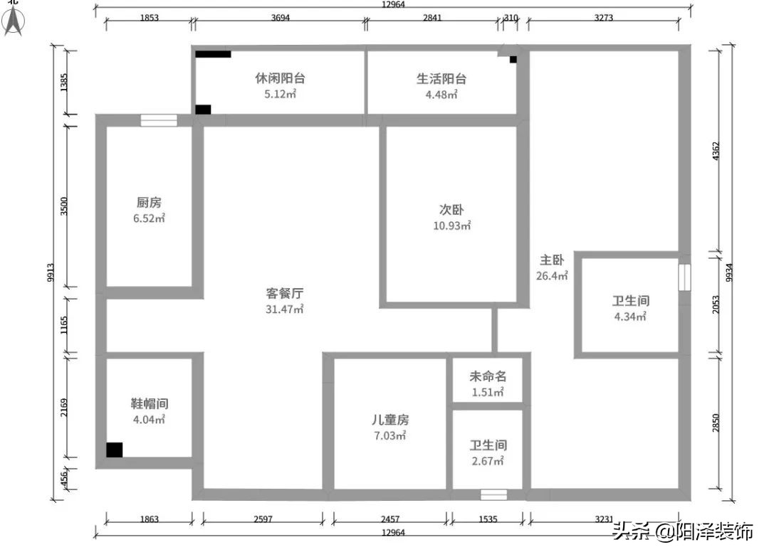 兰亭105平米三房二厅效果图,43m小户型爆改1室2厅还超通透