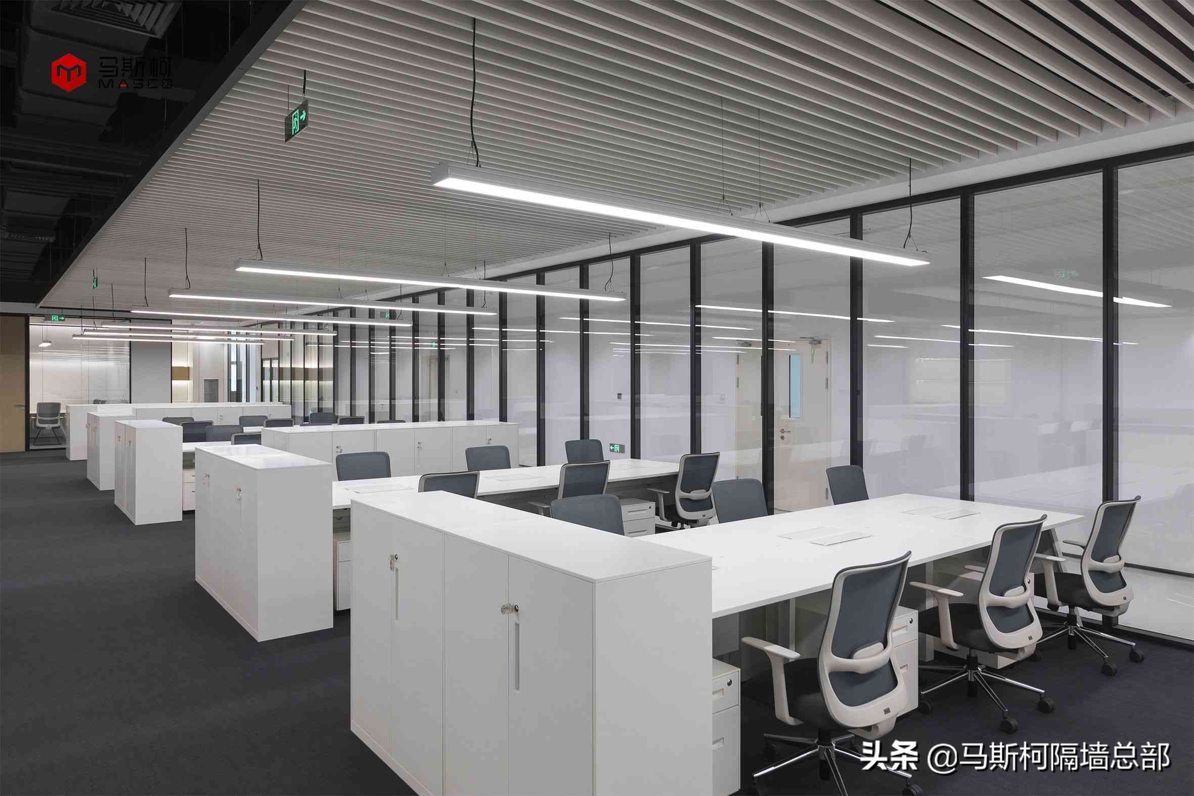 办公室防火玻璃隔断图片,办公室断桥铝防火大玻璃隔断