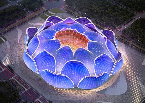 恒大新球场造型惊艳世界,恒大新主场荷花