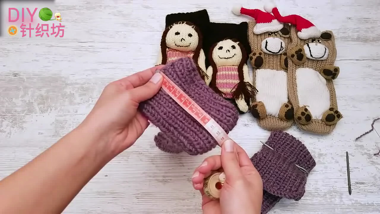 针织毛线袜的教程,家居袜棒针编织视频