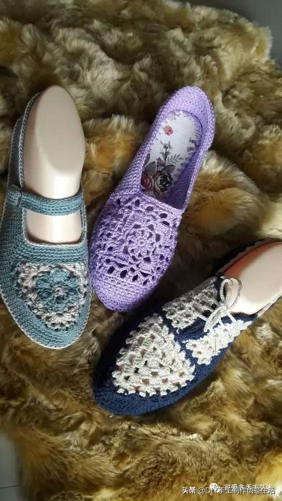 旧鞋底改造钩针鞋教程,手工钩鞋教程春夏季椰子鞋