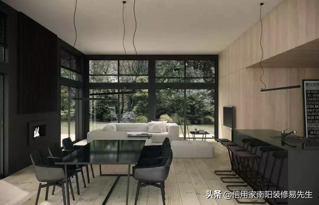 108平横厅客厅餐厅一体装修实景图,48种客餐厅设计总有一款适合你