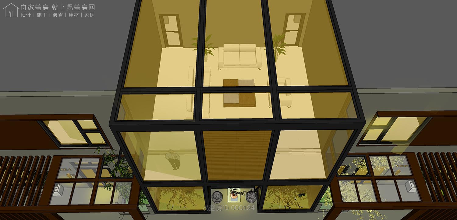 二层农村别墅带阳光房现代简约,农村二层带阳光房别墅效果图