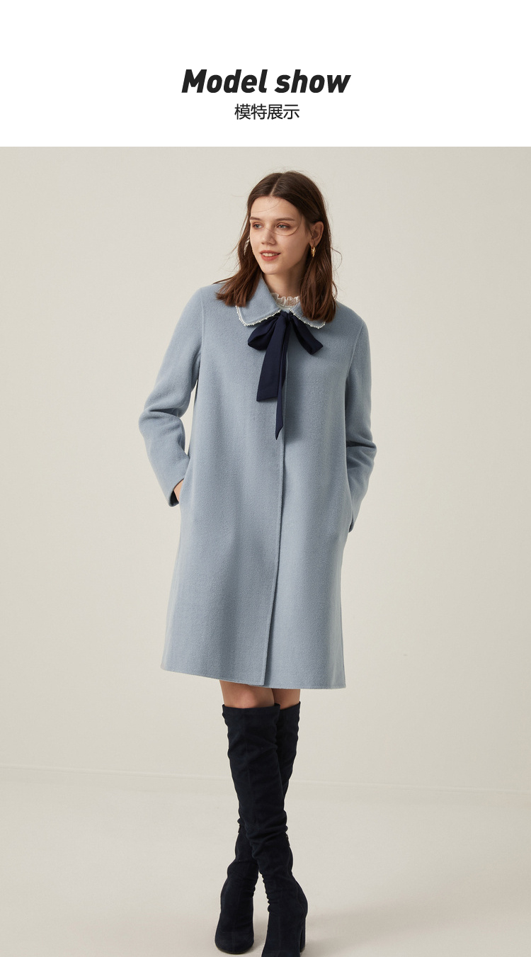 莱茵新款大衣,春季莱茵蓝色外套穿搭