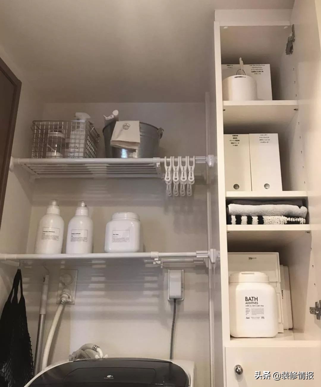 日本洗衣区收纳方法,日本主妇洗衣偷懒小妙招