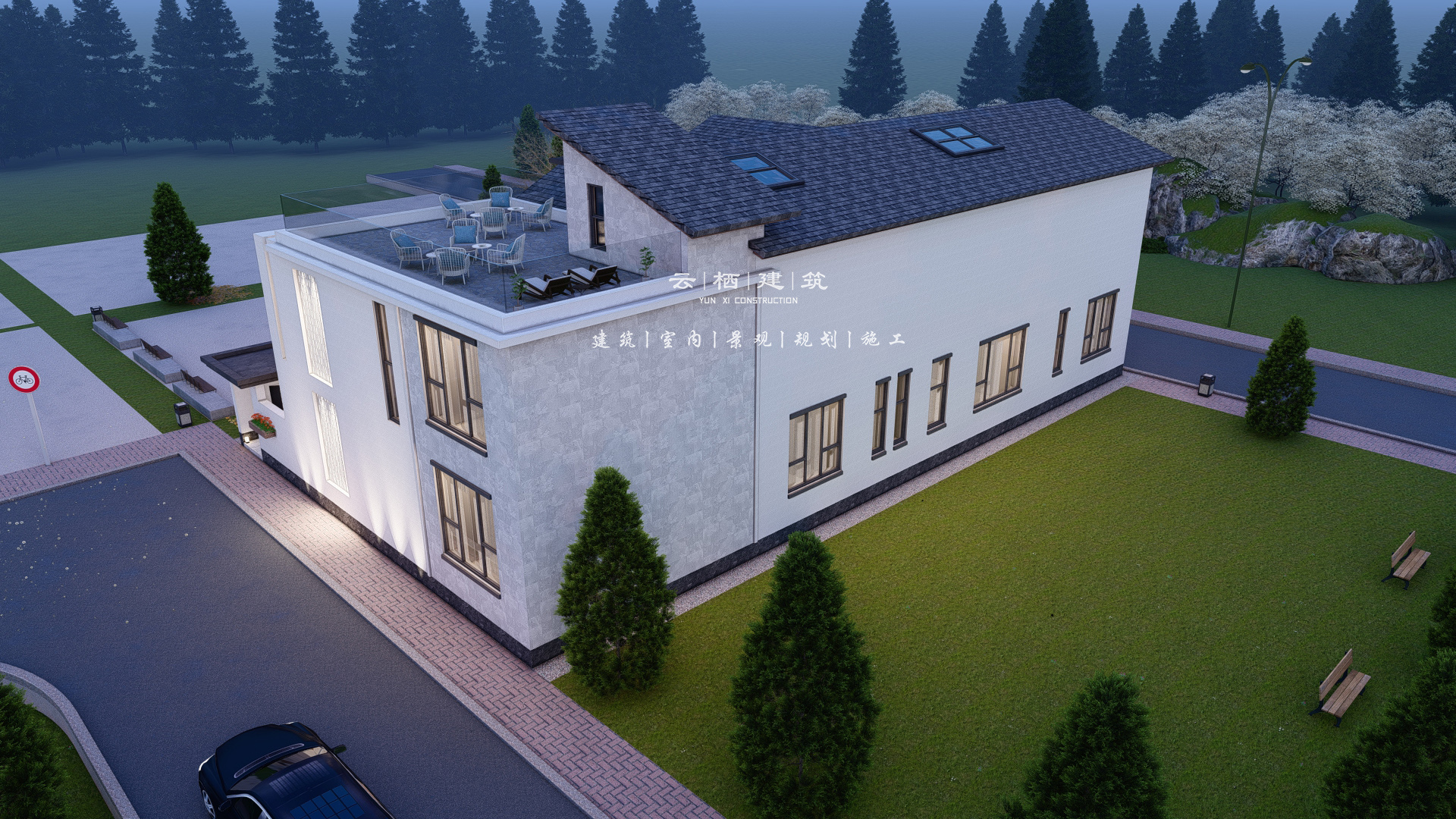 兄弟双拼别墅高大尚,9米开间兄弟双拼房实景图