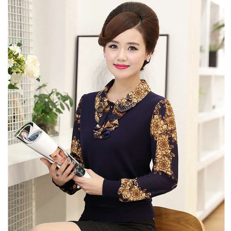 2020新款韩版小众设计感，中老年女装上衣，T恤长袖打底衫