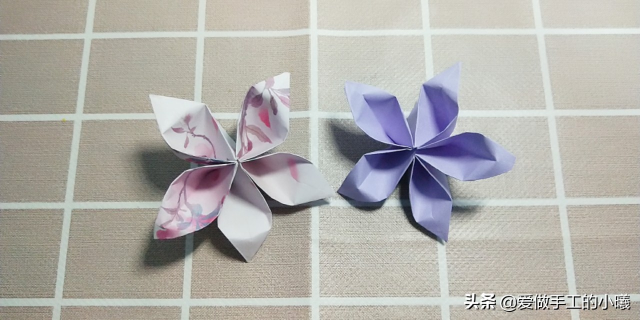五瓣花折纸步骤图解,立体五瓣花折纸图解