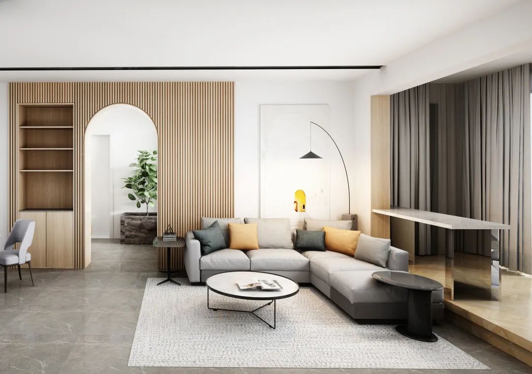 长城板轻奢背景墙弧形,长城板背景墙效果图