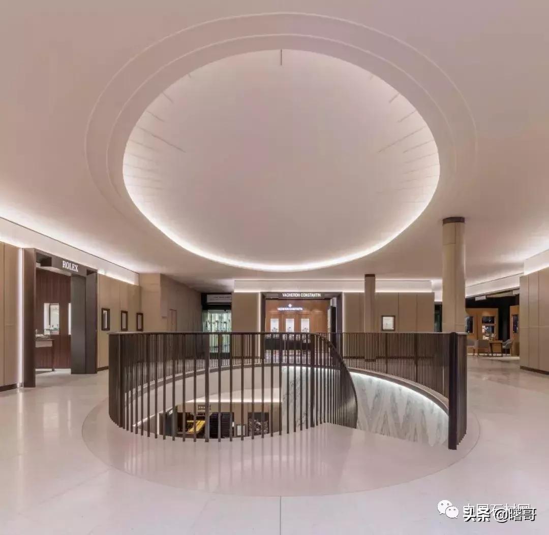 门店大理石楼梯效果图,轻奢大理石楼梯