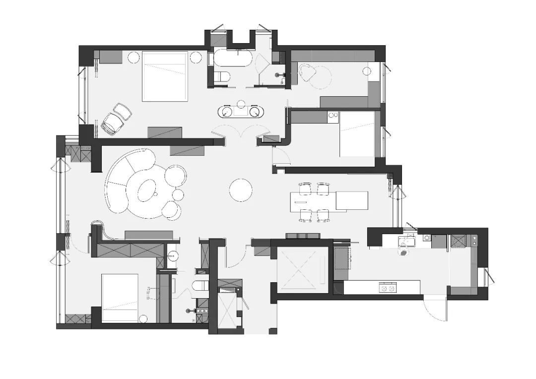 法式复古pu线条效果图,pu线条搭配什么灯