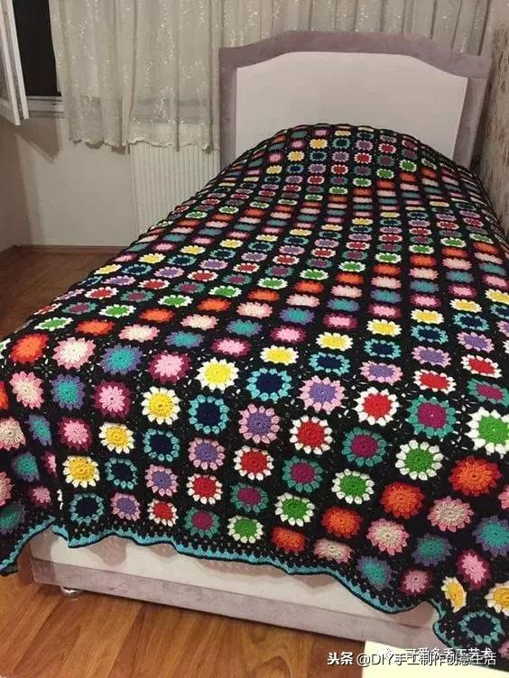 钩拼接毛毯教程,钩拼接毛毯的编织视频