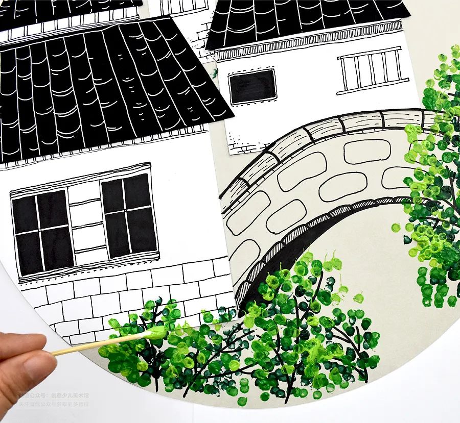 江南的春天儿童画,画江南美景儿童画