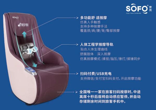 索弗共享按摩椅惠及旅客刷新群众等候体验