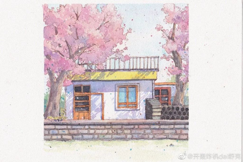 意境钢笔水彩画步骤,钢笔水彩画临摹简单入门