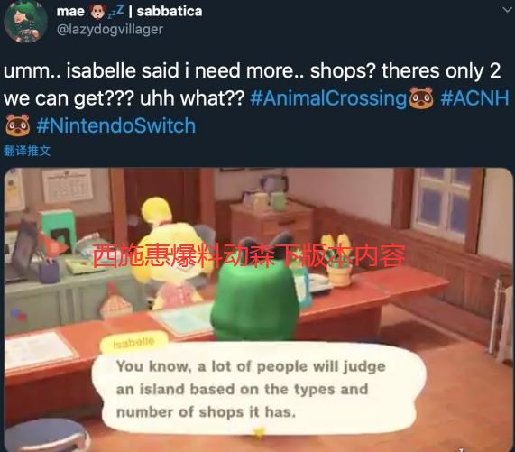 下个版本将增加店铺设施?西施惠漏嘴曝光动森开发计划