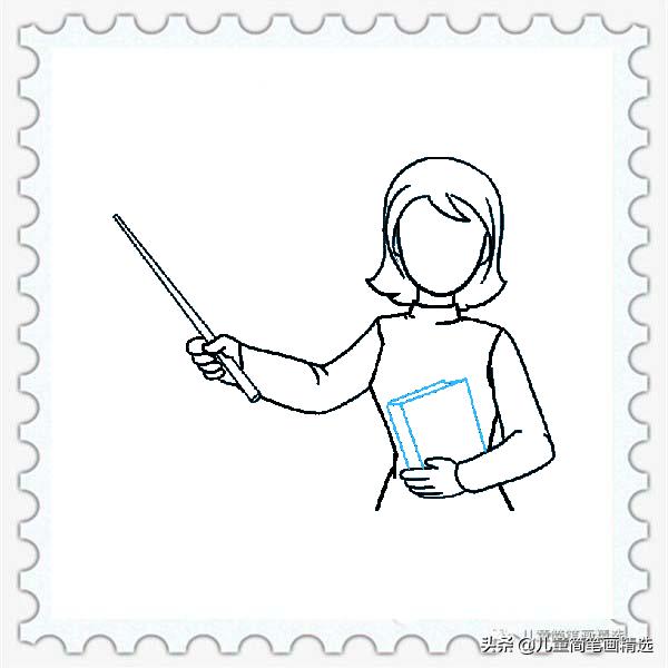 小杨老师简笔画动漫人物教程,保育老师人物简笔画