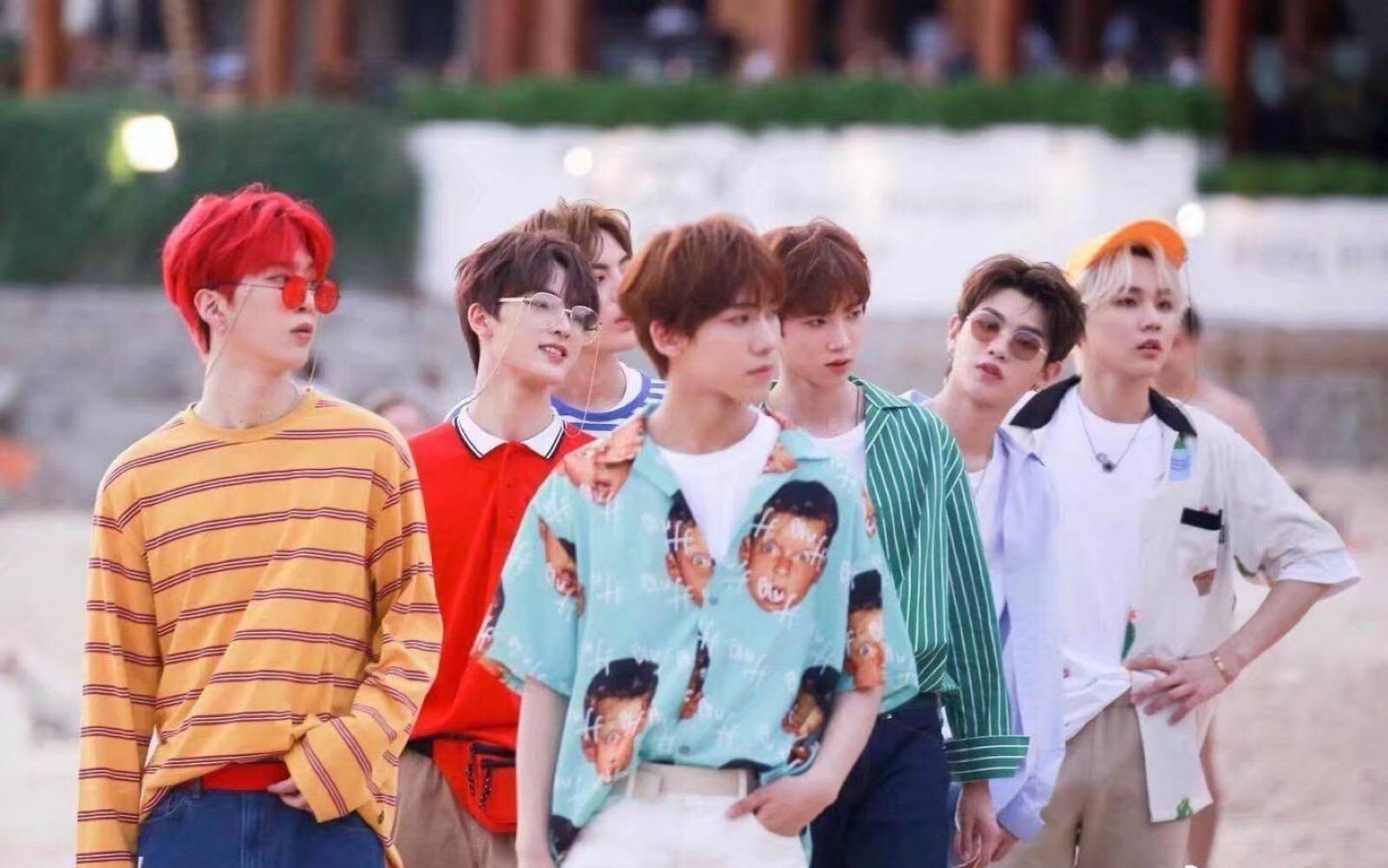 乐华七子2018合照,乐华七子合照模糊